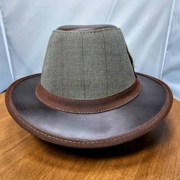 Eco Soho Leather / Fabric Fedora American Hat Makers | Brown | XX-LARGE RARE - Picture 3 of 9